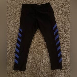 Velocity Women’s Black Leggings with Blue Accents